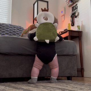 Baby falling backwards safely